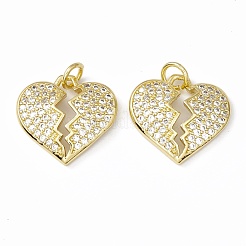 Colgantes de circonita cúbica transparente micro pavé de latón chapado en rack&nbsp;ZIRC-C041-07G