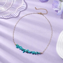 Collane con bavaglino sintetico con chip di turchese&nbsp;NJEW-JN04950-02