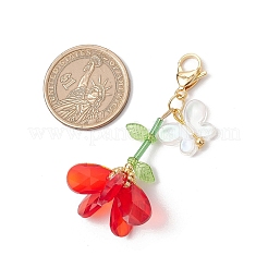 Set di decorazioni con pendenti a farfalla in acrilico e perline di vetro fatte a mano&nbsp;HJEW-MZ00259-05