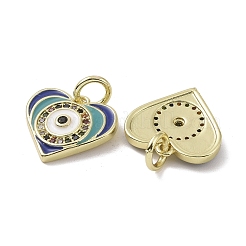 Ciondoli in vero ottone placcato oro 18k con micro pavé di zirconi&nbsp;KK-L209-072G-08