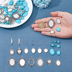 Kits de fabrication de boucles d'oreilles en turquoise synthétique DIY&nbsp;DIY-HS0001-77