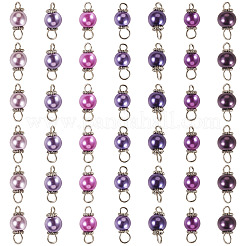 70 Stück 7 Farben Glasperlen runder Verbinder Charms&nbsp;PALLOY-TA00267