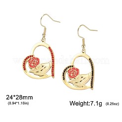 Boucles d'oreilles pendantes en acier inoxydable 304 émaillé pour femmes&nbsp;WGC1138-02