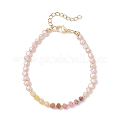 Natürliche malaysische Jade- und Perlenarmbänder für Damen&nbsp;BJEW-JB13074