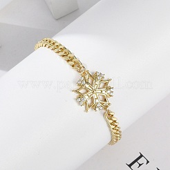 Braccialetti in ottone con micro pavé di zirconi trasparenti&nbsp;BJEW-M050-03G-03