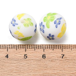 Perles en silicone imprimées écologiques de qualité alimentaire&nbsp;SIL-A013-01A-25