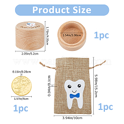 1 Stück Holz-Zahn-Andenkenbehälter für Babys mit Deckel&nbsp;CON-FH0001-61A