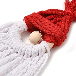 Decorazioni natalizie fatte a mano in macramè di cotone intrecciato con filo di Babbo Natale&nbsp;HJEW-JM02455