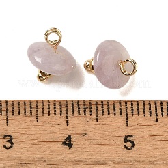 Ciondoli a rondelle in lepidolite naturale con anelli in ottone placcato a cremagliera&nbsp;G-G110-05B-09