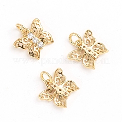 Pendentifs avec zircon cubiques à micro-pavés en laiton&nbsp;ZIRC-E164-18A-G