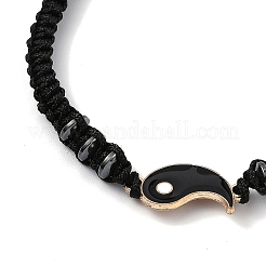 Pulsera de cuentas trenzadas con cordón de nailon ajustable&nbsp;LS-EJEW-H118-01G