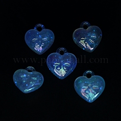 Pendenti acrilici trasparenti con placcatura uv luminosa&nbsp;OACR-P010-10B