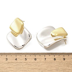 Messing-Rhombus-Ohrstecker für Damen&nbsp;LS-EJEW-A121-14