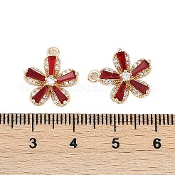 Porte micro ouvrent pendentifs zircone cubique en laiton de placage&nbsp;KK-C082-01G-03