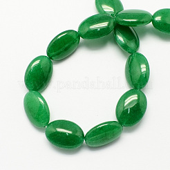 Flachen ovalen Edelstein gefärbt natürlichen malaysia Jadestein Perlen Stränge&nbsp;X-G-S113-19