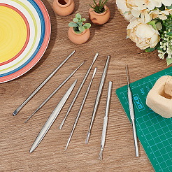 Set di strumenti per scultura in argilla e argilla in acciaio inossidabile da 8 pz&nbsp;TOOL-WH0053-70P