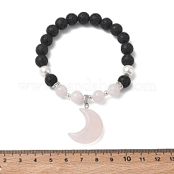 Armbänder mit Anhängern aus natürlichem Madagaskar-Rosenquarz&nbsp;BJEW-JB13707