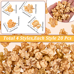 80 pz 4 stili di ornamenti in miniatura di popcorn di plastica&nbsp;RESI-SC0006-93
