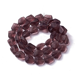 Brins de perles de verre dépoli transparent&nbsp;FGLA-S001-M02