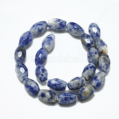 Natürliche blaue Fleck Jaspis Perlen Stränge&nbsp;G-S357-A06