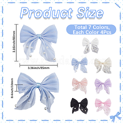 28 Stück 7 Farben Polyester und Harz Perle Bowknot Ornament Zubehör&nbsp;DIY-SP0004-77