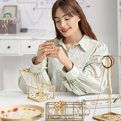 Vitrines à bijoux en verre transparent avec cadre en métal&nbsp;ODIS-WH0025-357A