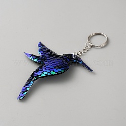 Porte-clés pendentif colibri à paillettes pour animaux de compagnie&nbsp;KEYC-WH0021-84P-03