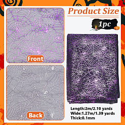 Tissu en gaze de polyester avec araignée et toile d'araignée d'Halloween&nbsp;AJEW-WH0314-677D