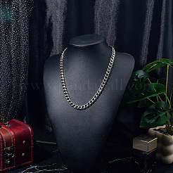 Collier chaîne cubaine en acier inoxydable 304 (1 pièce) pour homme et femme&nbsp;NJEW-SP0001-23D