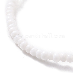 Pittura da forno fatta a mano con fiori di margherita e braccialetti elastici con perline di semi di vetro tinti&nbsp;BJEW-JB07668-02