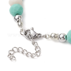 Bracelets de cheville en perles de jade citron naturel&nbsp;AJEW-AN00613