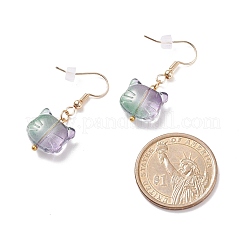 Pendientes colgantes con gato de vidrio&nbsp;EJEW-JE04960