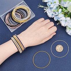 48 Stück 4 Farben Stahldraht rund Schlangenkette Armband Set&nbsp;BJEW-BC0001-05