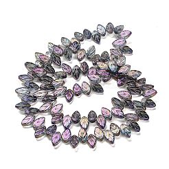Chapelets de perles en verre électroplaqué&nbsp;EGLA-B004-02A-FR05