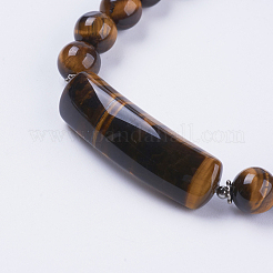Braccialetti di stirata occhio di tigre naturale&nbsp;BJEW-F308-34E