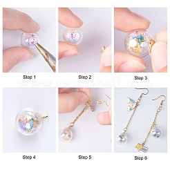 DIY Glaskugel Flasche Tropfen Ohrringe Herstellung Set&nbsp;DIY-UN0003-15