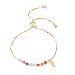 Chakra-Armbänder aus Messing mit Kettenschieber&nbsp;BJEW-JB12602-01