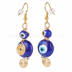Orecchini pendenti malocchio di lampwork&nbsp;EJEW-JE04918