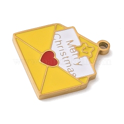 Pendentifs en acier inoxydable émaillé 304 à thème de Noël&nbsp;STAS-K312-04M-G