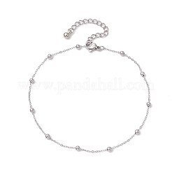 Fußkettchen mit Kugelkabelkette aus Edelstahl 304&nbsp;AJEW-AN00643-02