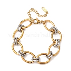 Bracciali a catena bicolore in acciaio inossidabile 304 per donna&nbsp;SA-CBA7B26-05GP-01