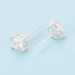 925 Ohrstecker aus Sterlingsilber und klaren Zirkonia&nbsp;STER-T008-70S-02