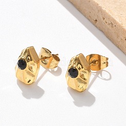Pendientes de botón de acero inoxidable 304&nbsp;EJEW-F361-08G