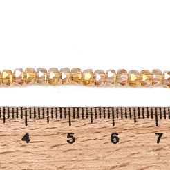 Chapelets de perles en verre électroplaqué&nbsp;GLAA-Q105-03Y