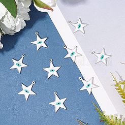 10 pendentif en émail en acier inoxydable 304&nbsp;STAS-NB0001-27