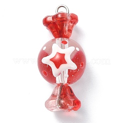 4 Stück 4-Stil-Anhänger aus Glas und Bunte Malerei&nbsp;PALLOY-TA00041