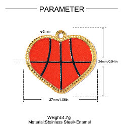 Pendentifs en acier inoxydable 304 émaillés&nbsp;STAS-OY017-97G