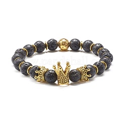 Galvanisiertes natürliches Lavagestein und synthetische Howlith-Perlen-Stretch-Armbänder für Mädchen und Frauen&nbsp;BJEW-JB06924