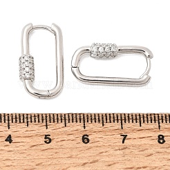 Créoles en laiton avec zircone cubique de micro pave&nbsp;CU-CBABA66-11P