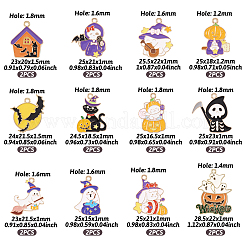 24pcs 12 Stil Halloween Thema Legierung Emaille Anhänger&nbsp;ENAM-TA0001-51